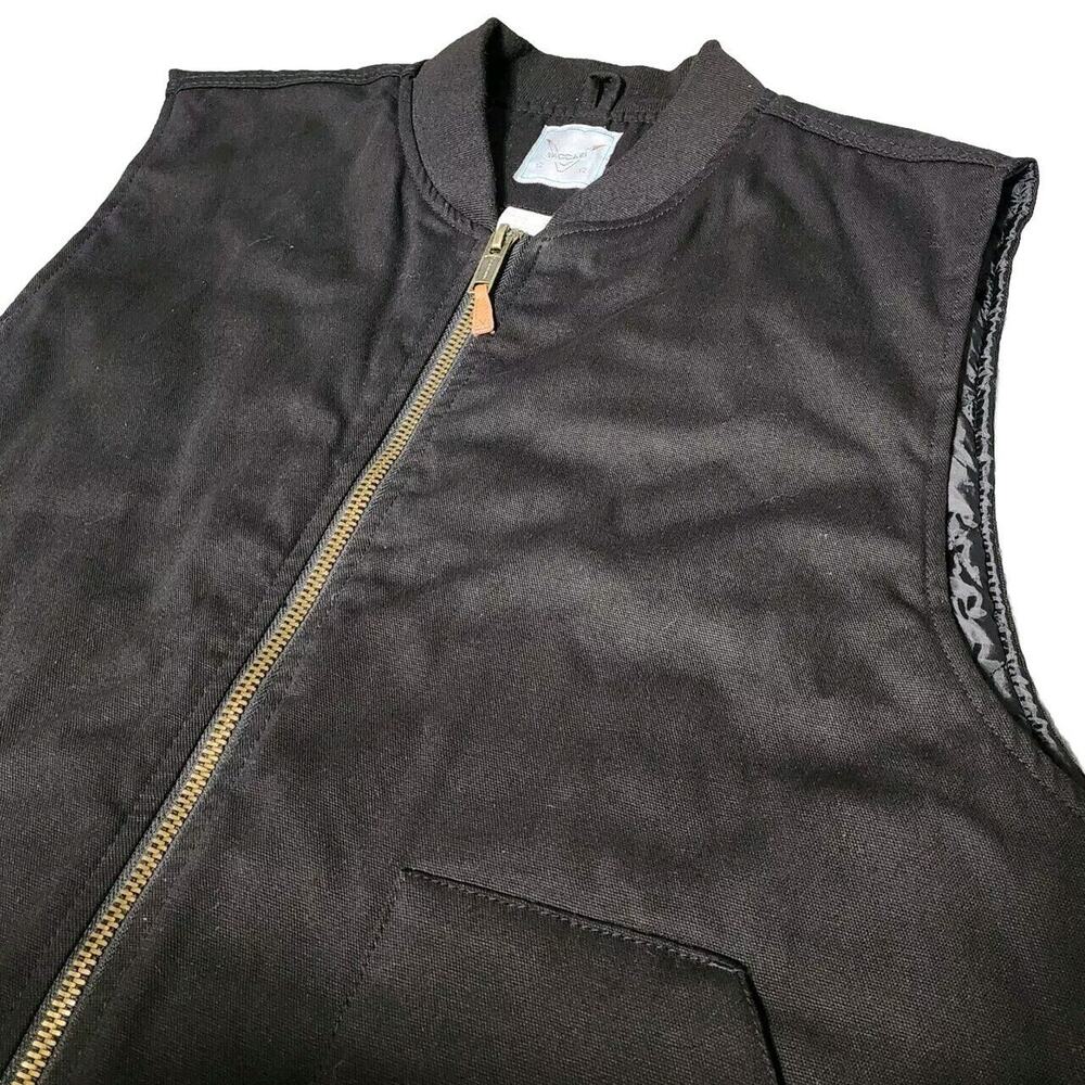 Vaccari Canvas Full Zip Western Work Vest Jacket Insulated Black Mens 3XL